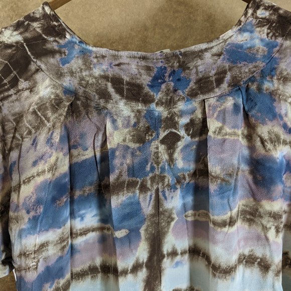 Women's Bohemian Tie-Dye Blouse with Lace Mind Set by XCVI Small - Picture 9 of 13